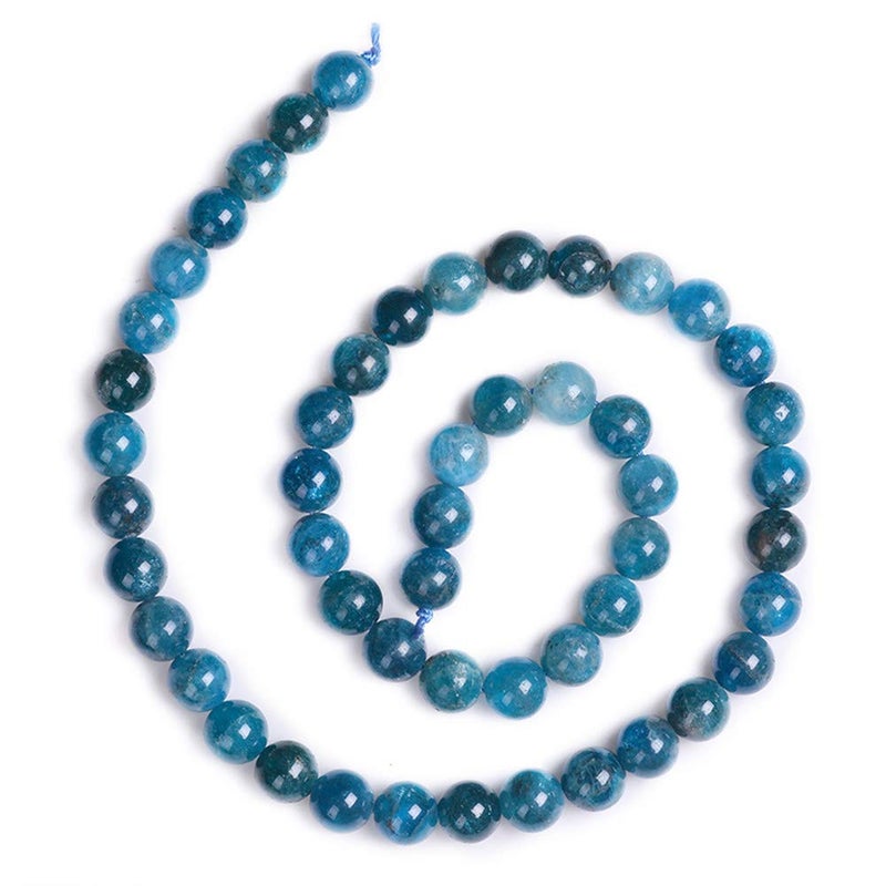 PLTbeads Natural Gemstone Loose Beads Smooth Round Approxi 15 inch DIY Bracelet Necklace for Jewelry Making (8mm, Blue Apatite) - Image 2